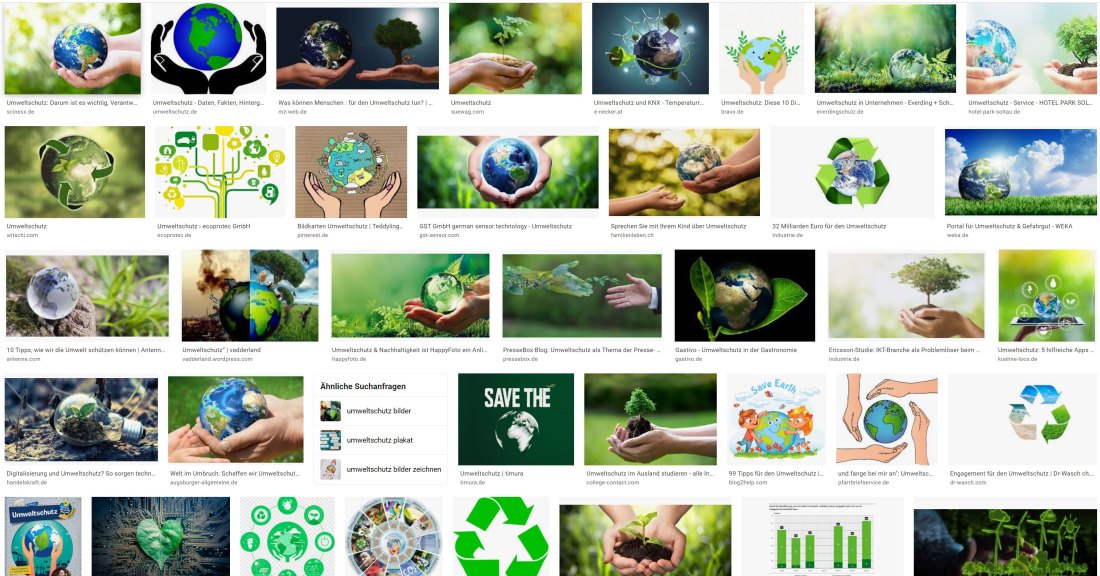 über 20 screenshots zu naiven Vorstellungen von Klimaschutz