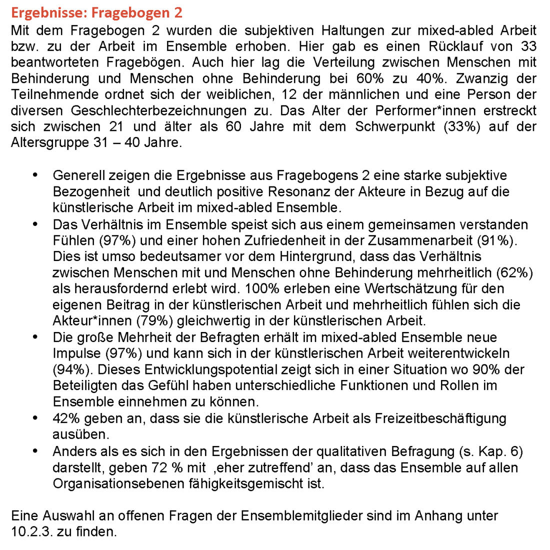 Ergebnisse Fragebogen 2