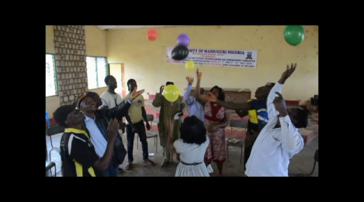 Theatre games before workshop with participants