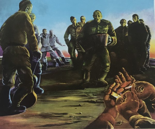 Abb. 6: Wolfram Knopfler: Waffenbrüder nach dem Manöver, 1980